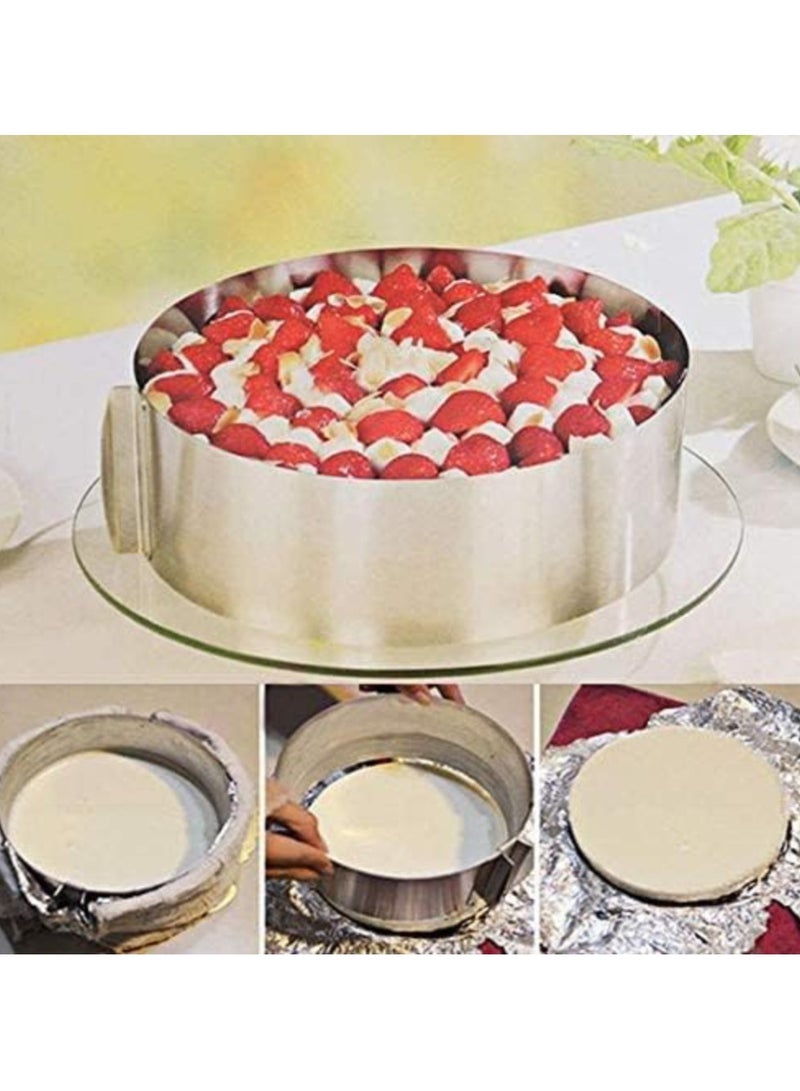 Festive Gallery Stainless Steel Circle Mousse Ring Baking Tool Set Cake Mould Mold Size Adjustable Bakeware 16-30cm, Silver - Image 5