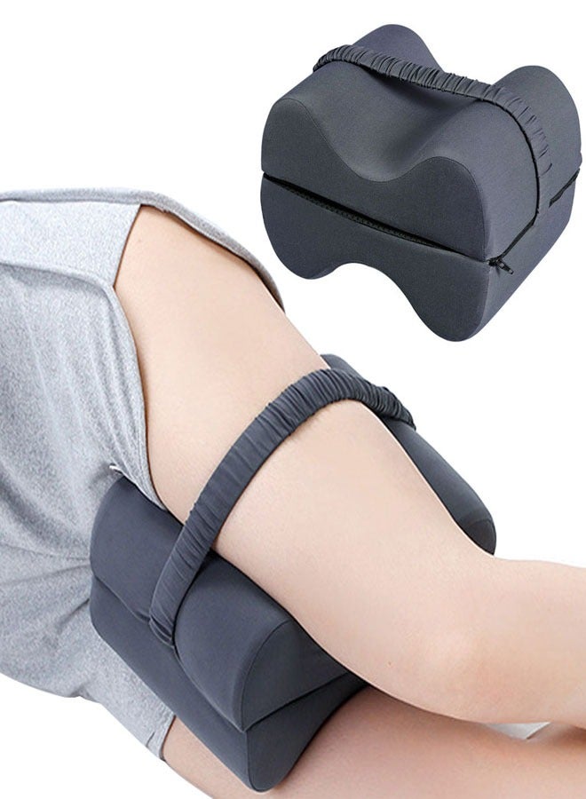 HAWAWA Memory Foam Leg Pillow Foldable 2-in-1 Design Knee Support Pillow for Side Sleeper, Leg Pad Cushion with Adjustable Strap & Removable Cover for Back, Hip, Pregnancy, Removable & Washable Cover - Image 1