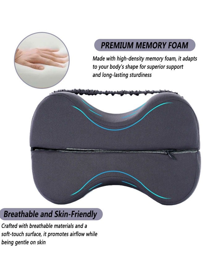 HAWAWA Memory Foam Leg Pillow Foldable 2-in-1 Design Knee Support Pillow for Side Sleeper, Leg Pad Cushion with Adjustable Strap & Removable Cover for Back, Hip, Pregnancy, Removable & Washable Cover - Image 3