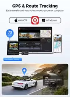 LINGDU V620 Dash Cam 4K Front and Rear 1080P,Dual Camera for Cars,2.4”Screen Dash Cam with Rear Cam Car DVR,ADAS Support,Built-in GPS,WiFi6,Bluetooth,Sets 24-hours Parking Monitor,Dash cam with Voice Control and App Control,60fps Maximum Video Transmission Frame Rate  - Image 4