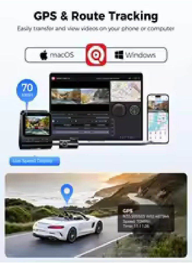 LINGDU - V620 Dash Cam 4K Front and Rear 1080P,Dual Camera for Cars,2.4”Screen Dash Cam with Rear Cam Car DVR,ADAS Support,Built-in GPS,WiFi6,Bluetooth,Sets 24-hours Parking Monitor,Dash cam with Voice Control and App Control,60fps Maximum Video Transmission Frame Rate - Image 1