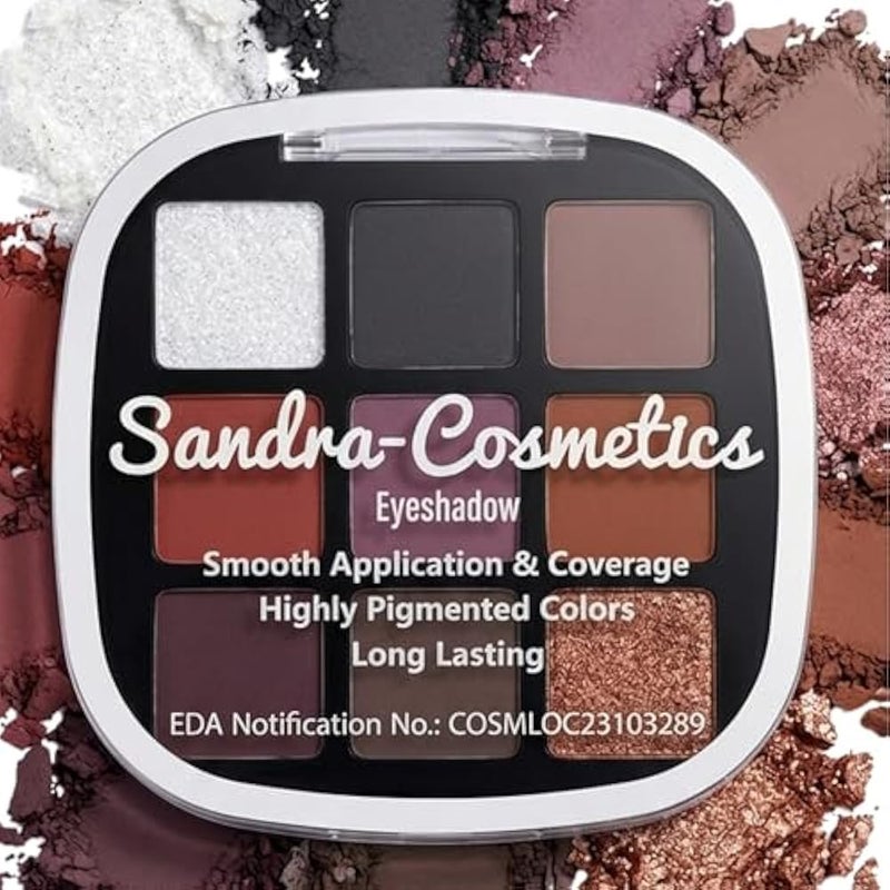 9 Color Eyeshadow Makeup Palette, Natural Nude Matte Shimmer Glitter Pigment Eye Shadow Palette Set, Vegan & Cruelty-free (9 COLOR) - Image 3