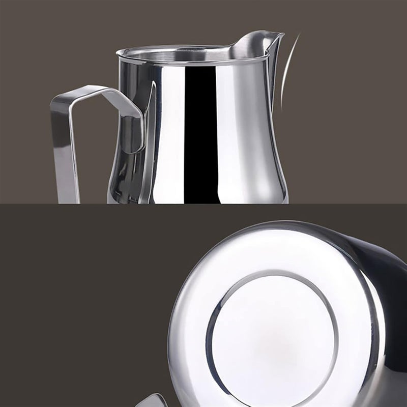 Milk Jug Gravy Boat Water Cup Pitcher Creamer Coffee Sugar Sauce Large Frothing,Stainless Steel Professional with Rounded Spout - Image 2