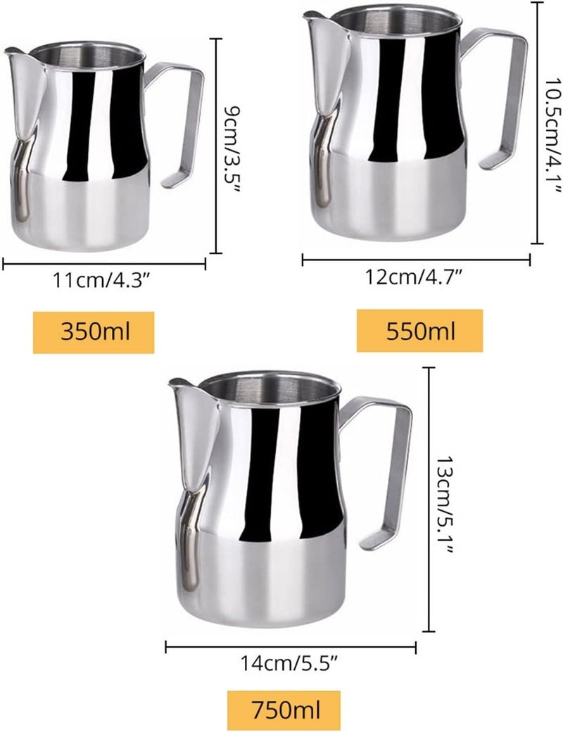 Milk Jug Gravy Boat Water Cup Pitcher Creamer Coffee Sugar Sauce Large Frothing,Stainless Steel Professional with Rounded Spout - Image 5
