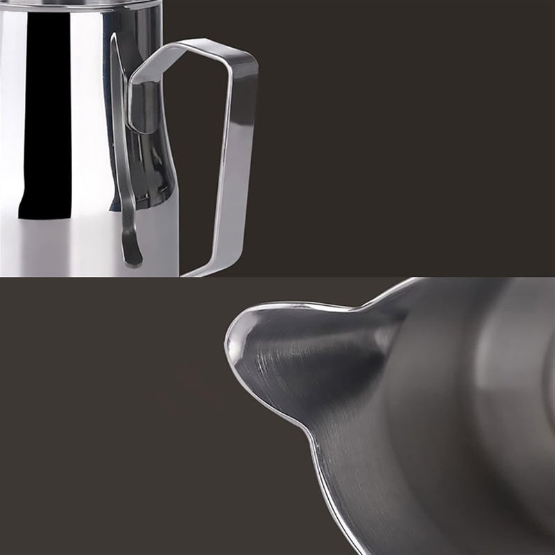 Milk Jug Gravy Boat Water Cup Pitcher Creamer Coffee Sugar Sauce Large Frothing,Stainless Steel Professional with Rounded Spout - Image 3