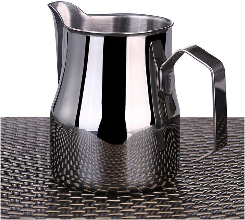 Milk Jug Gravy Boat Water Cup Pitcher Creamer Coffee Sugar Sauce Large Frothing,Stainless Steel Professional with Rounded Spout - Image 1