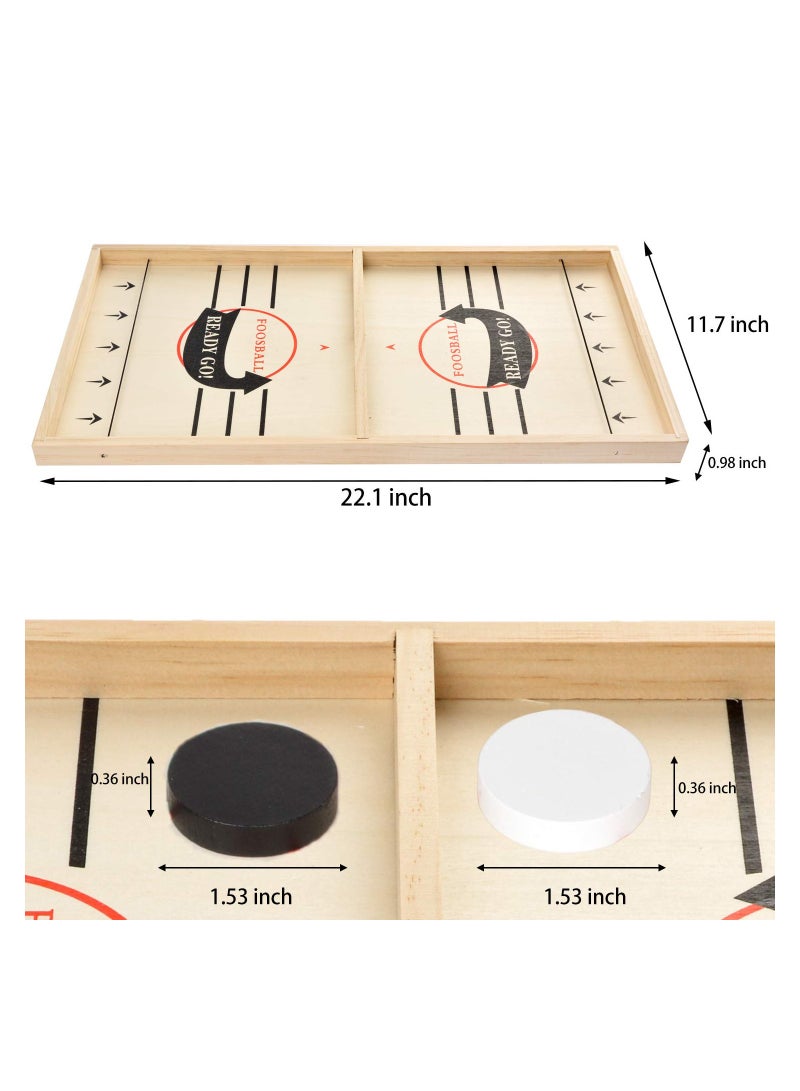 Large Size Fast Sling Puck Game Board Foosball Slingshot Wooded Hockey Game Foosball Sling Puck Fastrack for Adult and Kid Ready Go Big Slingpuck Board Game for Child and Adult.