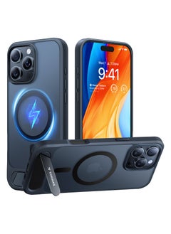 TORRAS Strong Magnetic & Seamless Stand for iPhone 16 Pro Case, [18N Mighty Magnetic] [12FT Mil-Grade Drop Tested] [Fit for MagSafe] Kickstand Protective Slim Phone Case for iPhone 16 Pro 6.3", Black  - Image 2