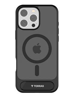 TORRAS Strong Magnetic & Seamless Stand for iPhone 16 Pro Case, [18N Mighty Magnetic] [12FT Mil-Grade Drop Tested] [Fit for MagSafe] Kickstand Protective Slim Phone Case for iPhone 16 Pro 6.3", Black  - Image 4