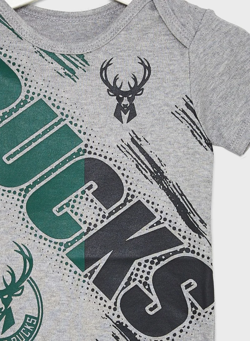 NBA Kids Milwaukee Bucks Dribbles Creeper Onesie