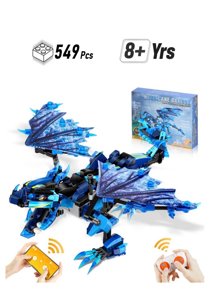 Sillbird Hurricane Dragon Building Kit Remote & App Controlled Stem Projects For Kids Age 812 Toys Gifts For Boys Girls Age 7 8 9 10 11 12 1416 New 2022 (549 Pieces)  - Image 1