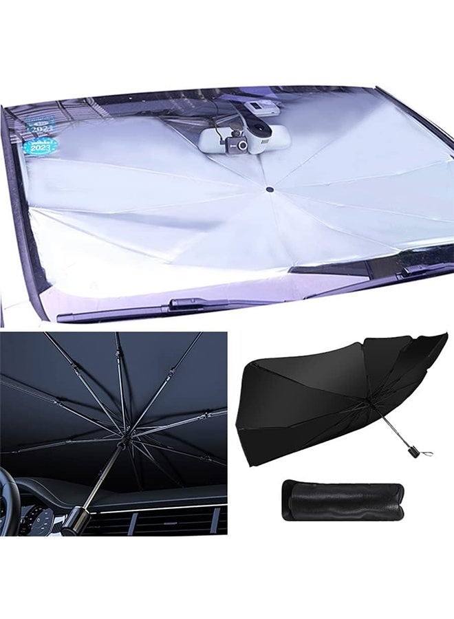 Generic Car Sunshade Umbrella for Front Window Large Size 145 x 79 cm Premium Quality  - Image 4