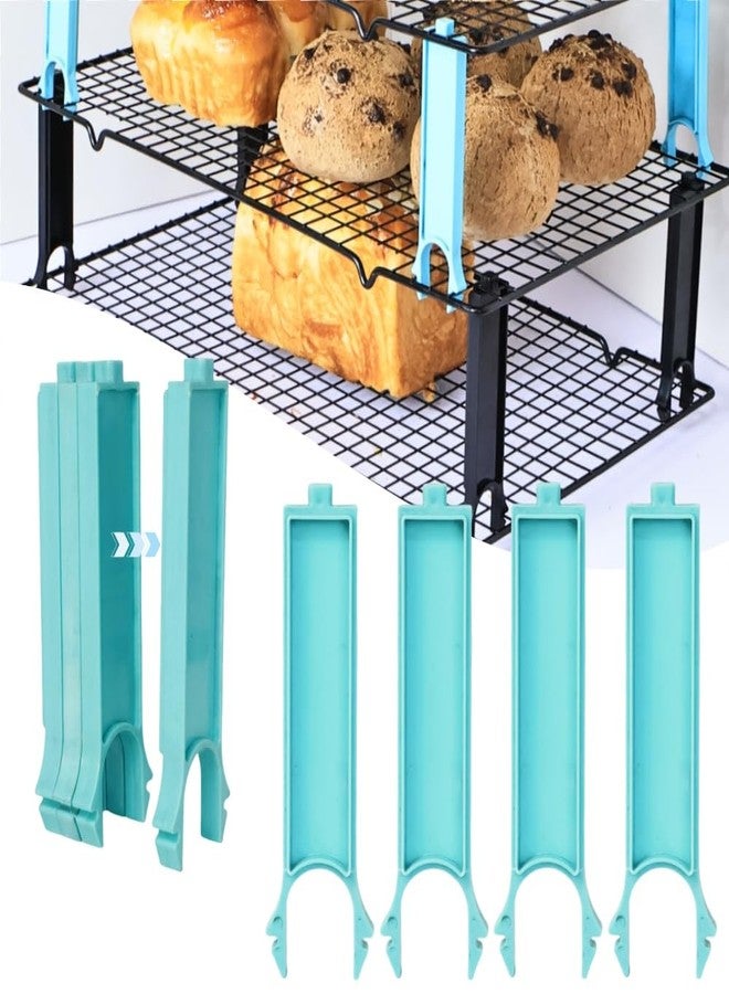Venshy 4PCS Saving Harvest Cooling Rack Stacker - Cooling Rack Organizer, Stacking Clips for Cookie & Stackable Cooling Rack, Cookie Bread Cake Cooling Rack Baking Gifts (Blue, Large 4pcs) - Image 1