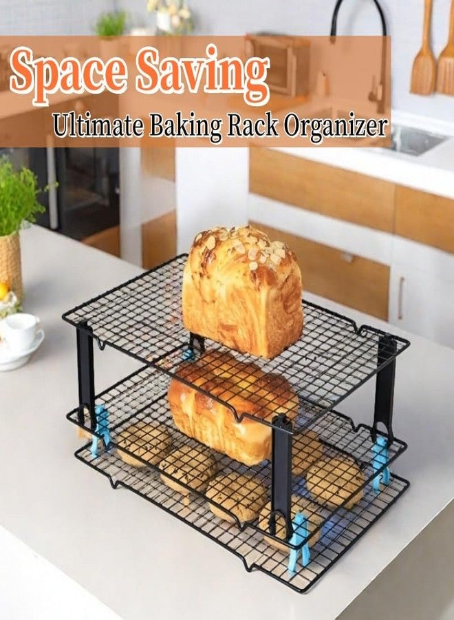 Venshy 4PCS Saving Harvest Cooling Rack Stacker - Cooling Rack Organizer, Stacking Clips for Cookie & Stackable Cooling Rack, Cookie Bread Cake Cooling Rack Baking Gifts (Blue, Large 4pcs) - Image 3