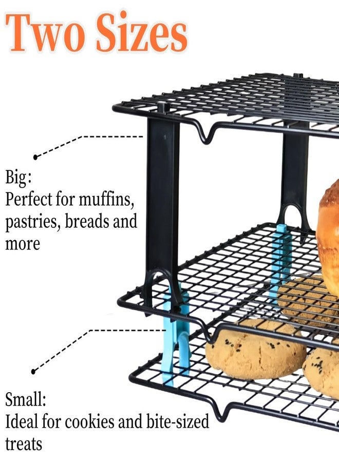 Venshy 4PCS Saving Harvest Cooling Rack Stacker - Cooling Rack Organizer, Stacking Clips for Cookie & Stackable Cooling Rack, Cookie Bread Cake Cooling Rack Baking Gifts (Blue, Large 4pcs) - Image 4