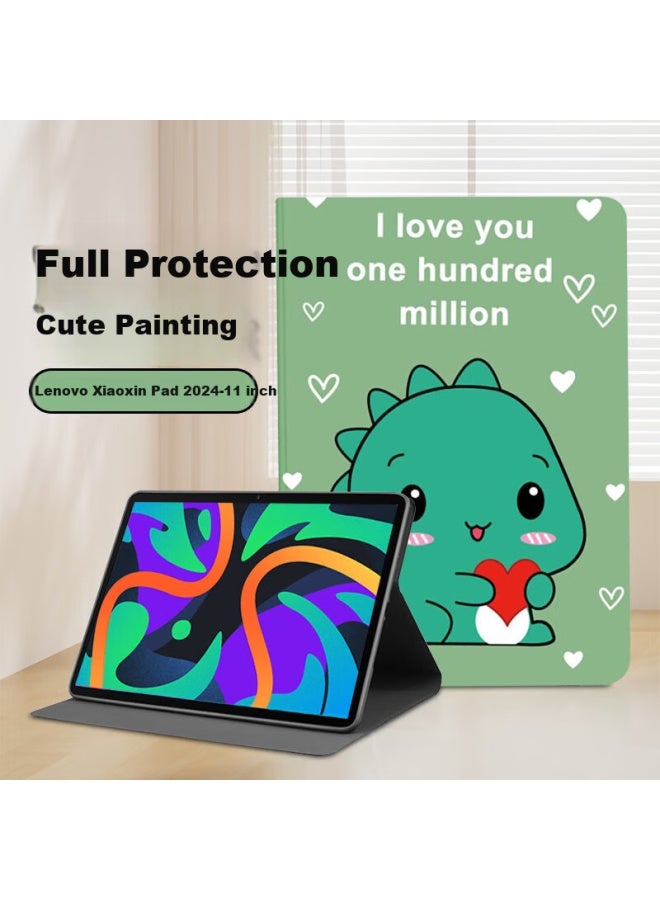 Jiangming Protective Case For Lenovo Xiaoxin Pad, Lenovo Tablet 11-inch Protective Shell With Smart Sleep, Full Coverage On Four Sides, Anti-drop, Anti-scratch, Built-in Stand, Green
