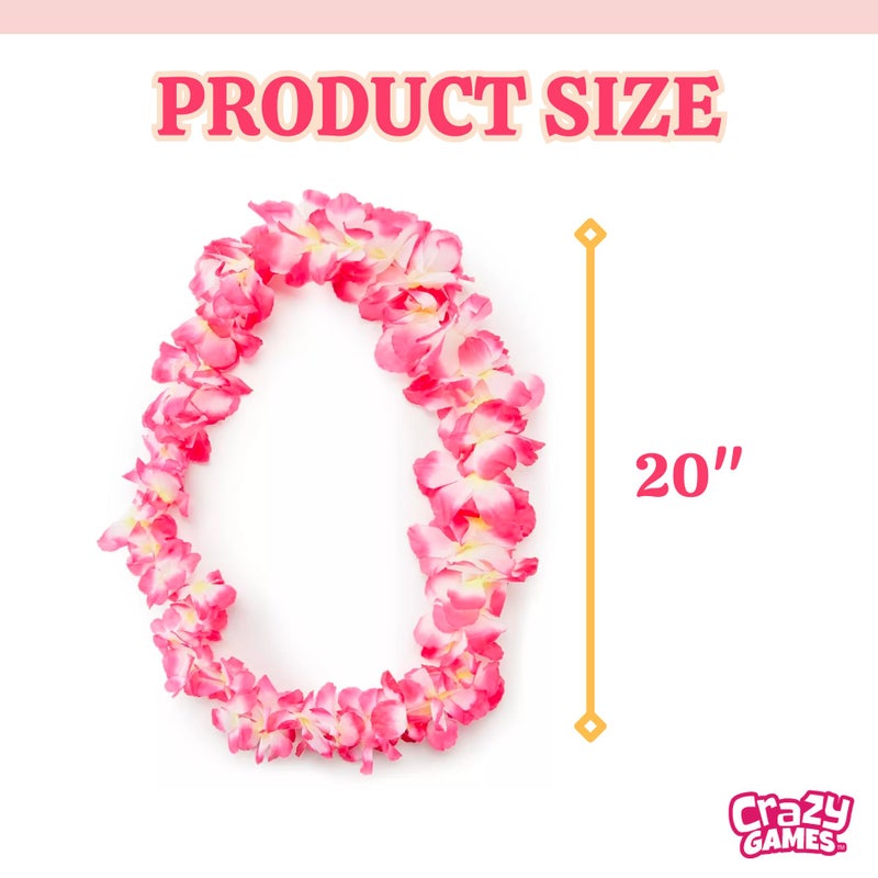 Crazy Games 50 Count Hawaiian Leis Set Necklace Bulk for Kids & Adults â€“ Tropical Luau Flower Lei Necklaces, Multicolor Party Favors for Hawaii Decor Birthday, Beach Wedding, Easter Parties & Holiday Decorations - Image 4
