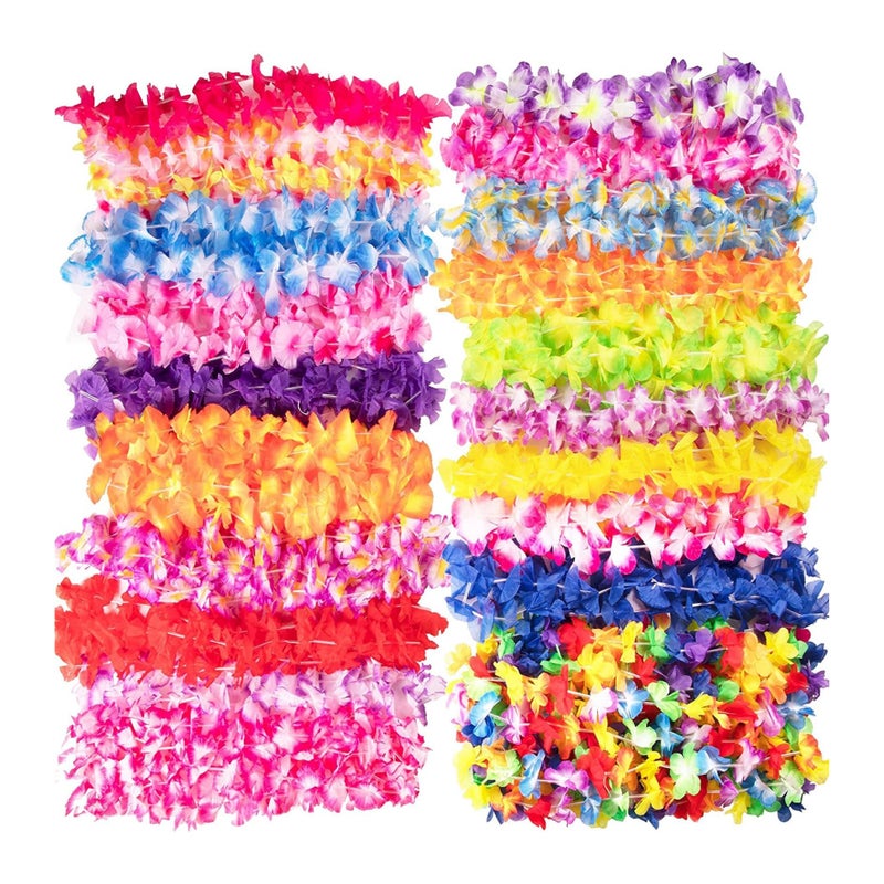 Crazy Games 50 Count Hawaiian Leis Set Necklace Bulk for Kids & Adults â€“ Tropical Luau Flower Lei Necklaces, Multicolor Party Favors for Hawaii Decor Birthday, Beach Wedding, Easter Parties & Holiday Decorations - Image 1