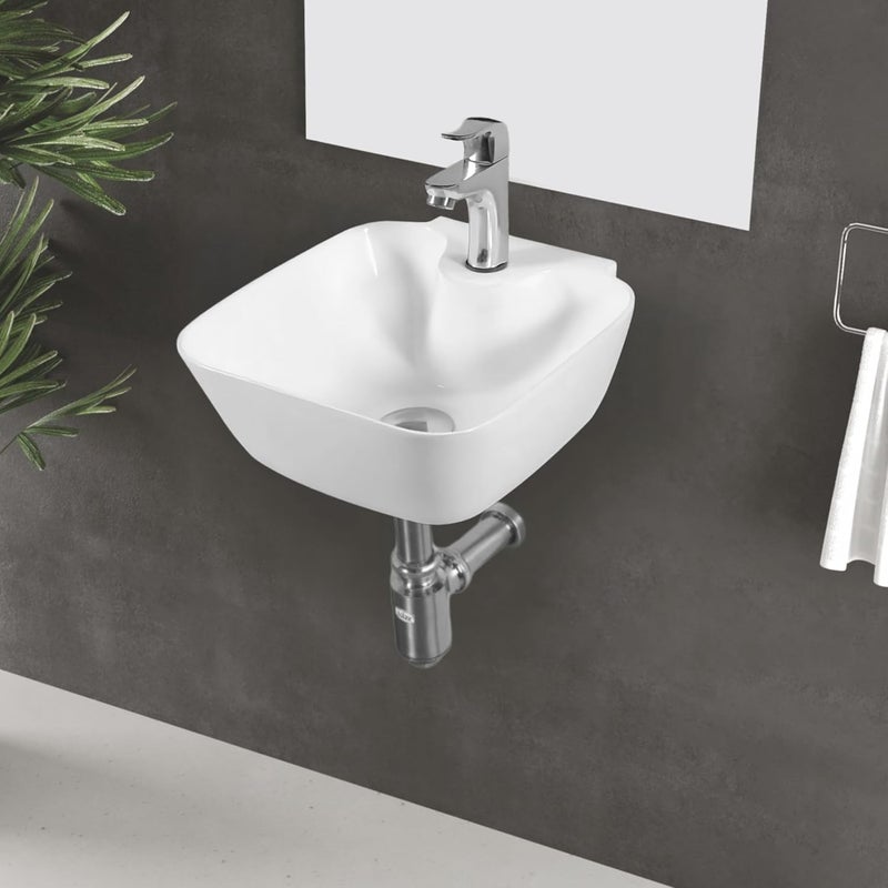 SYON Syon JENNY Table Top Wall Hung Wash Basin 13x12 WHITE  - Image 2