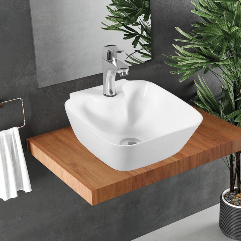 SYON Syon JENNY Table Top Wall Hung Wash Basin 13x12 WHITE  - Image 1