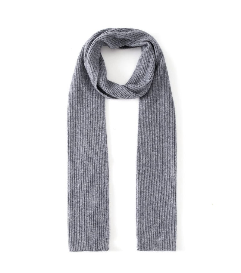 Lallier Cashmere Wool Scarf, Ultra Soft Classic Ribbed Solid Color Winter Scarf for Men and Women with Gift Box, Gray - Image 3
