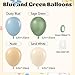 awenztech 60pcs Sage Green Dusty Blue Balloons 12inch Blue and Green Balloon with Nude Sand White Balloons for Wedding Anniversary Baby Shower Birthday Party Decorations - Image 4