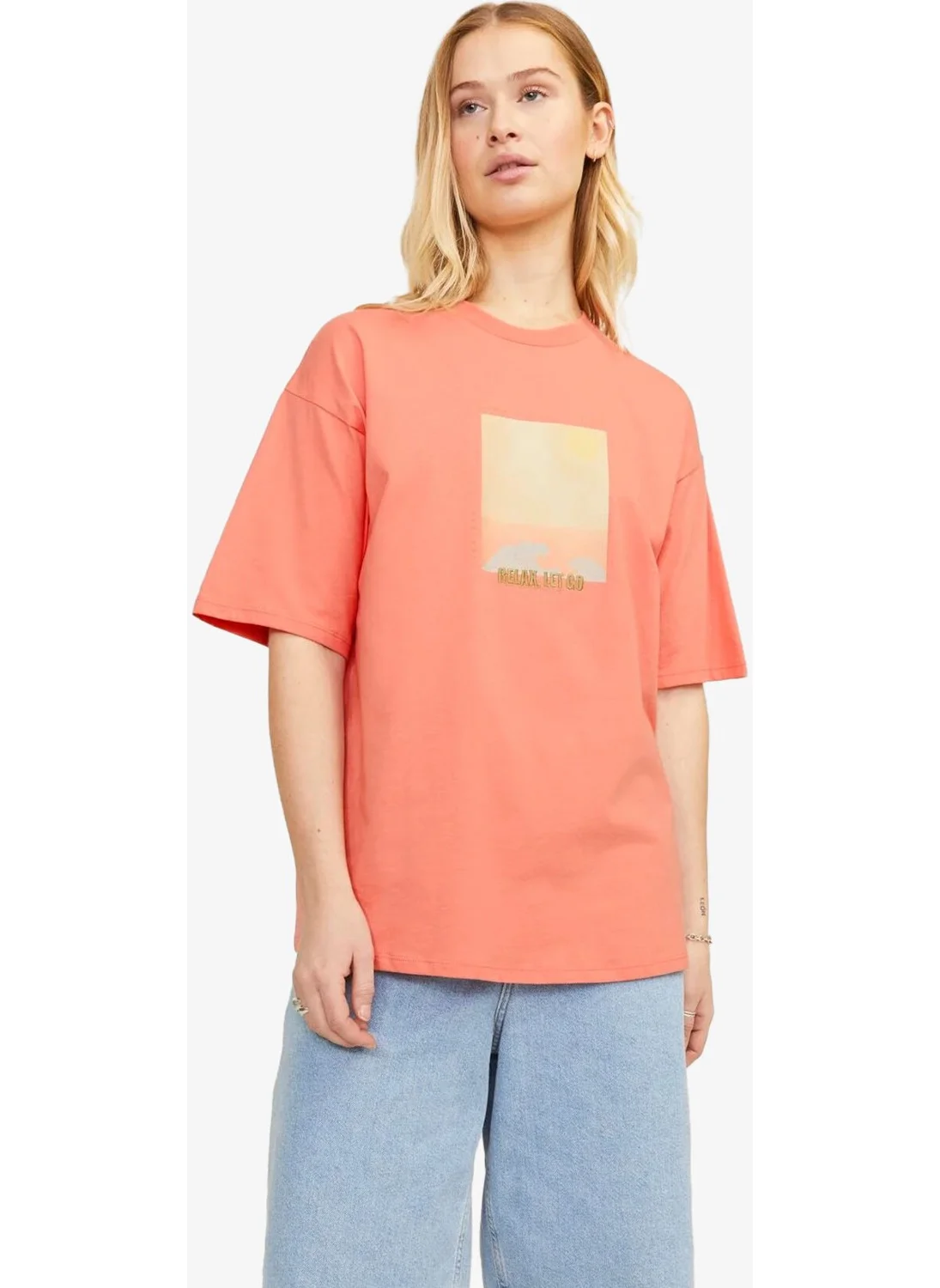 جاي جاي اكس اكس Jxpaige Women's Orange T-Shirt 12252311-BURNTCORAL