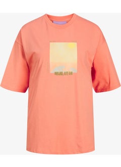 JJXX Jxpaige Women's Orange T-Shirt 12252311-BURNTCORAL  - Image 4