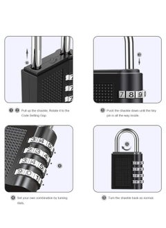 KASTWAVE Combination Padlock 2 Pack 4 Digit Lock Padlock for School Gym Locker Filing Cabinets Toolbox Employee Fence Hasp Parking Case etc  - Image 3