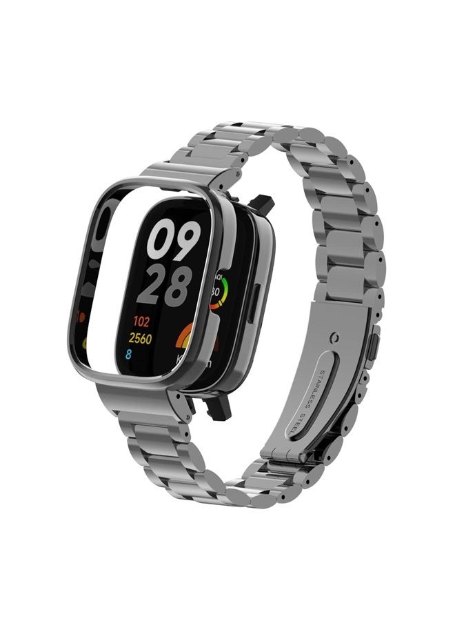 Hopmc For Redmi Watch 3 strap ladies men's Stainless Steel Classic Replacement Straps Band for Redmi Smartwatch 3 (Black2) - Image 1