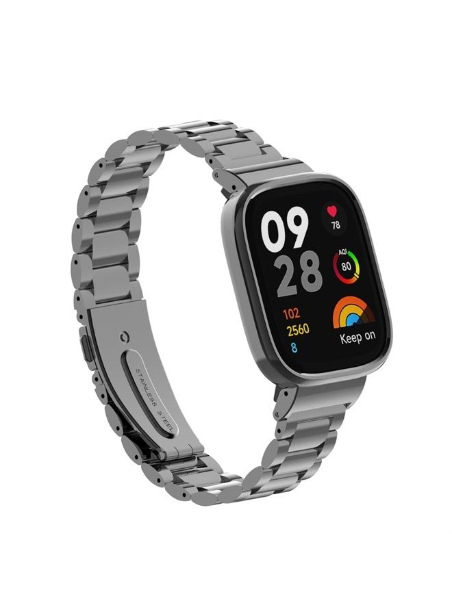 Hopmc For Redmi Watch 3 strap ladies men's Stainless Steel Classic Replacement Straps Band for Redmi Smartwatch 3 (Black2) - Image 2