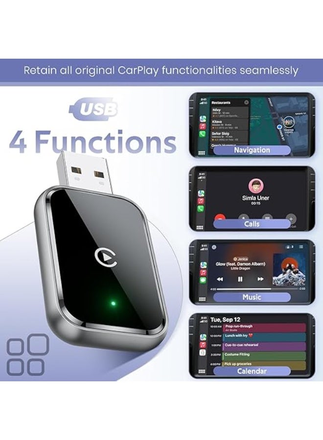 Wireless CarPlay Adapter for iPhone & Android – Convert Wired to Wireless, 5.2GHz Bluetooth, Apple CarPlay, Auto for iPhone iOS 10+/Android 11+, OTA Support – Original High Quality - Image 4