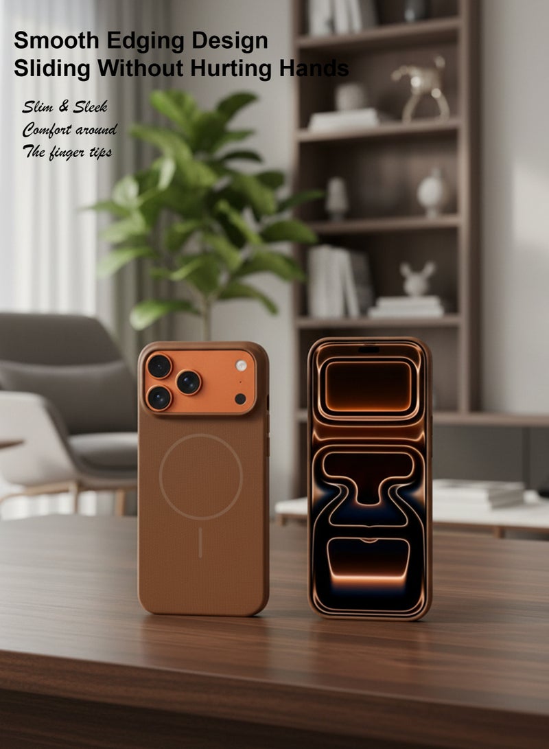 غطاء حماية خلفي من الجلد الفاخر لهاتف Apple iPhone 17 Pro Max - مقاوم للصدمات، مضاد لبصمات الأصابع، غطاء خلفي ناعم لطيف على البشرة لهاتف Apple iPhone 17 Pro Max، حماية خلفية متينة، تصميم أنيق - Image 5