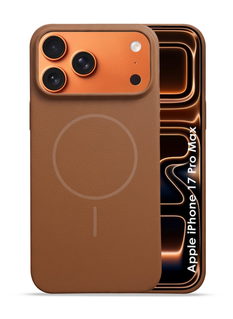 غطاء حماية خلفي من الجلد الفاخر لهاتف Apple iPhone 17 Pro Max - مقاوم للصدمات، مضاد لبصمات الأصابع، غطاء خلفي ناعم لطيف على البشرة لهاتف Apple iPhone 17 Pro Max، حماية خلفية متينة، تصميم أنيق - Image 1