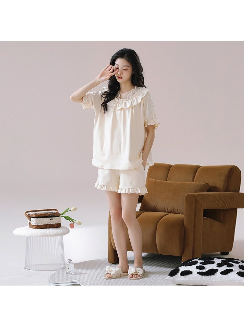 KUYING New Two-Piece Set Of Ice Silk Pajamas