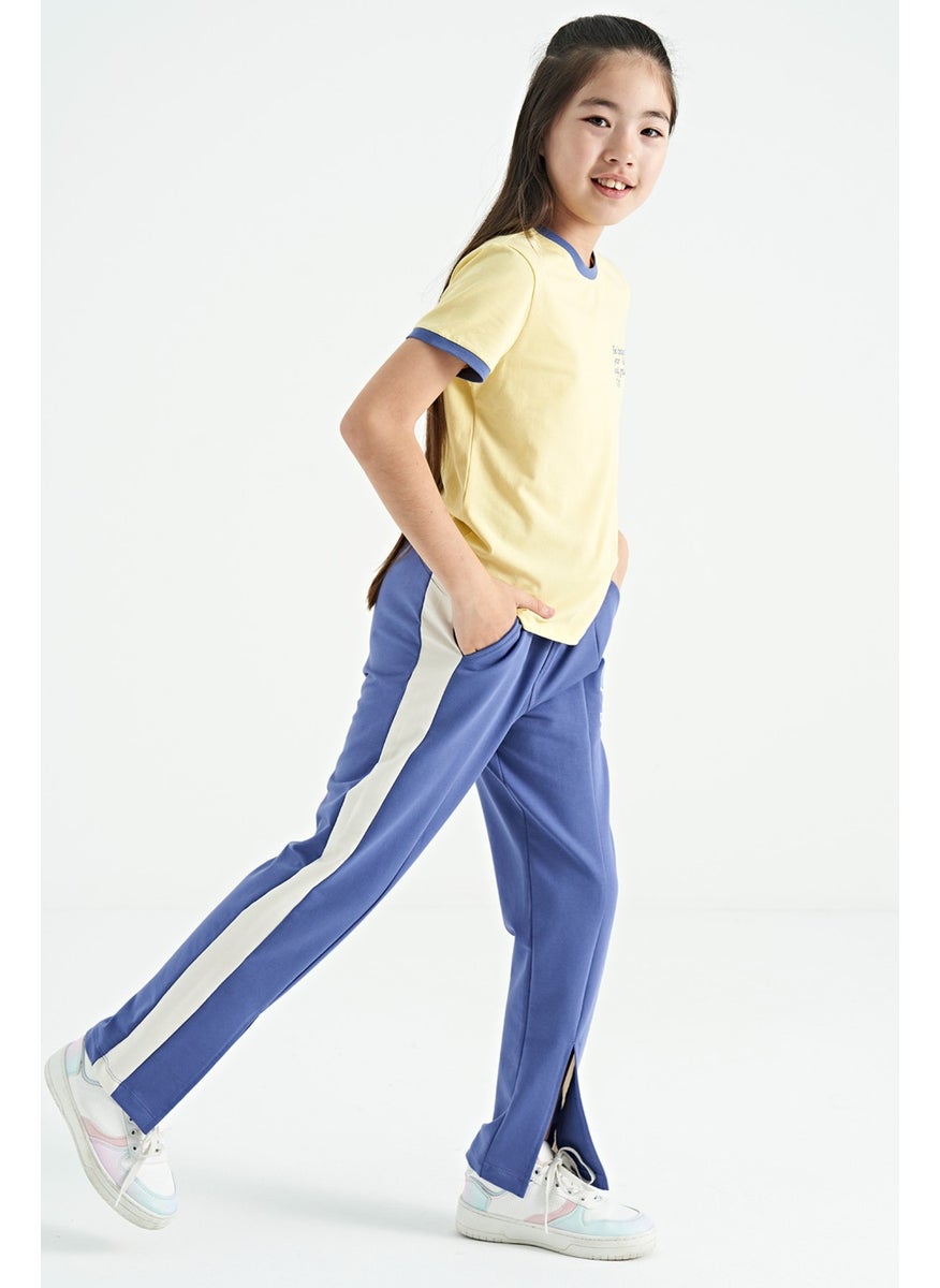 Tommy Life - Yellow Minimal Text Printed O Neck Casual Short Sleeve Girls T-Shirt - 75110 - Image 1