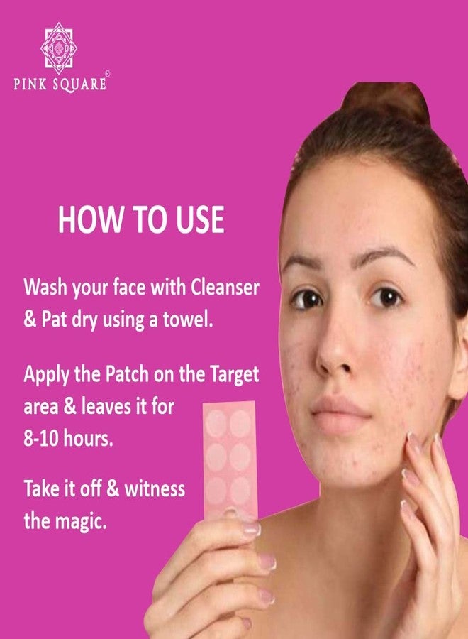 Pink Square Acne Pimple Patch|24 Invisible Waterproof 2% Salicylic Acid & Hydrocolloid Spot Acne Pack of 72 Patches for Men & Women|Reduces pus overnight|Heal acne scars - Image 2
