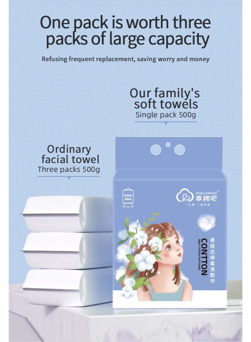 Soft Facial Towels – 100% Plant-Based Fiber, 3D Pearl & Flower Pattern, 20cm x 20cm, 160 Sheets | Gentle Cleansing, Makeup Removal, and Daily Skincare for All Skin Types - Image 1