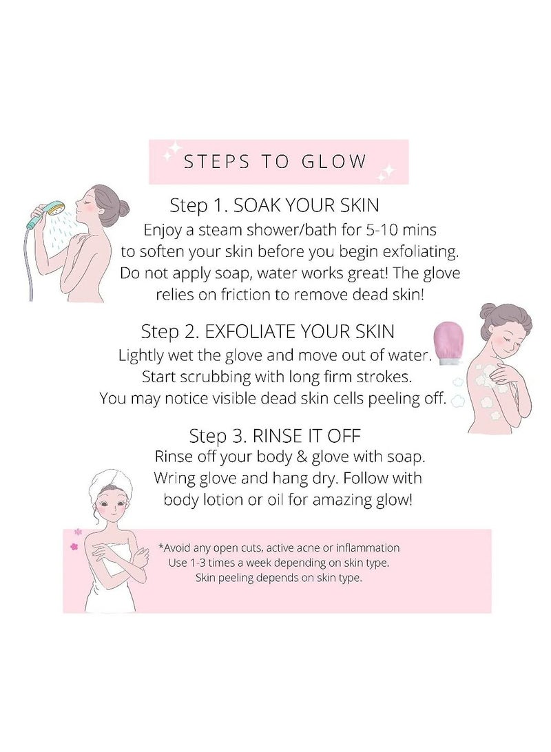 3 Pack Exfoliating Bathing Gloves Korean Reusable Viscose Biodegradable Fibre White - Image 5