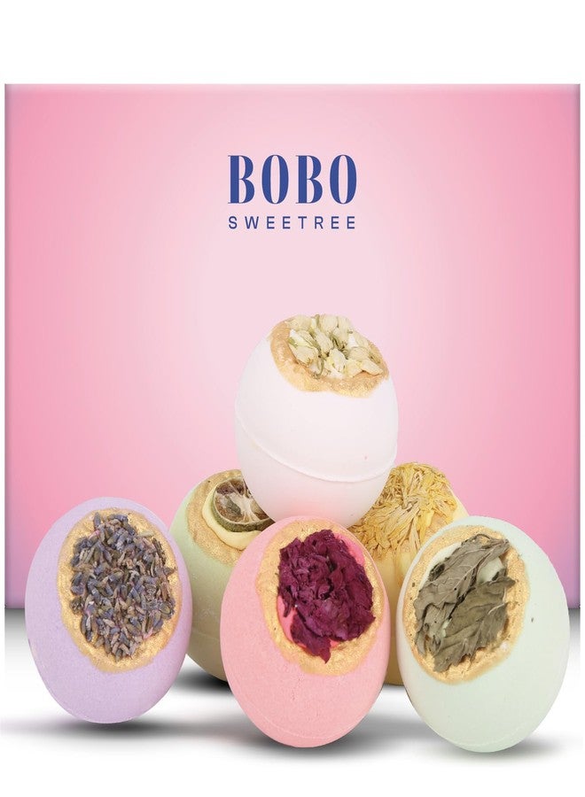 BoboSweeTree Bath Bombs for Women, Gift Set of 6 Fizzies Luxury Large Size with Real Flowers and Natural Organic Essential Oil, Self Care Gifts for Women, Mon, Daughter, Girlfriend, Kids,Pack of 6 (Multiple) - Image 1