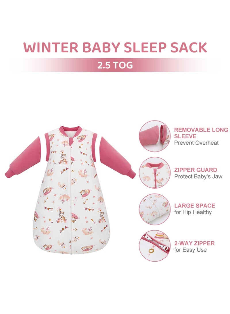 ميريكل بيبي كيس نوم أطفال شتوي 2.5TOG - دافئ وناعم مع أكمام قابلة للإزالة - Image 4