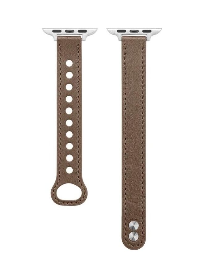 HuHa Replacement Strap Watchband For Apple Watch Series 7 45mm/6 u0026 SE u0026 5 u0026 4 44mm/3 u0026 2 u0026 1 42mm Brown - Image 1