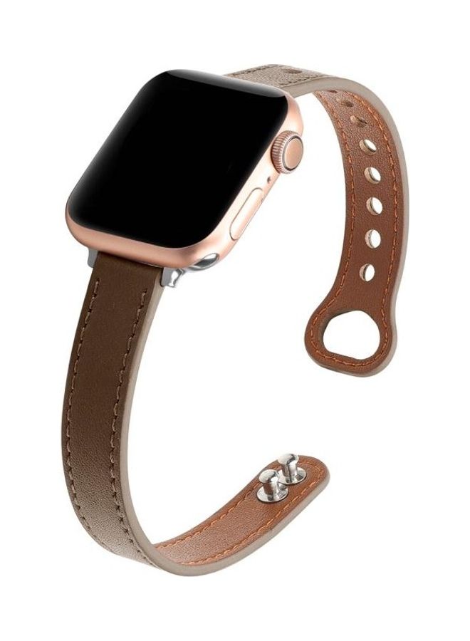 HuHa Replacement Strap Watchband For Apple Watch Series 7 45mm/6 u0026 SE u0026 5 u0026 4 44mm/3 u0026 2 u0026 1 42mm Brown - Image 3