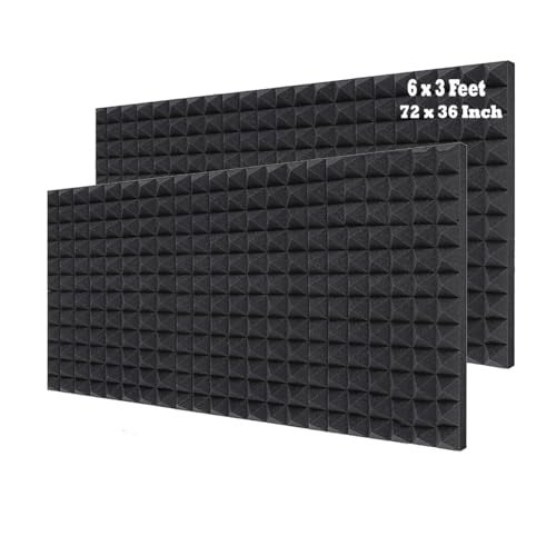 IMAGINEA 6x3ft Acoustic Foam Sheet for Room |Soundproofing Pyramid Acoustic Sheet Panels for Wall Room Noise Reducer Sound Absorber Acoustic Foam Panels Acoustic Room Treatment (Pack of 2) - Image 1