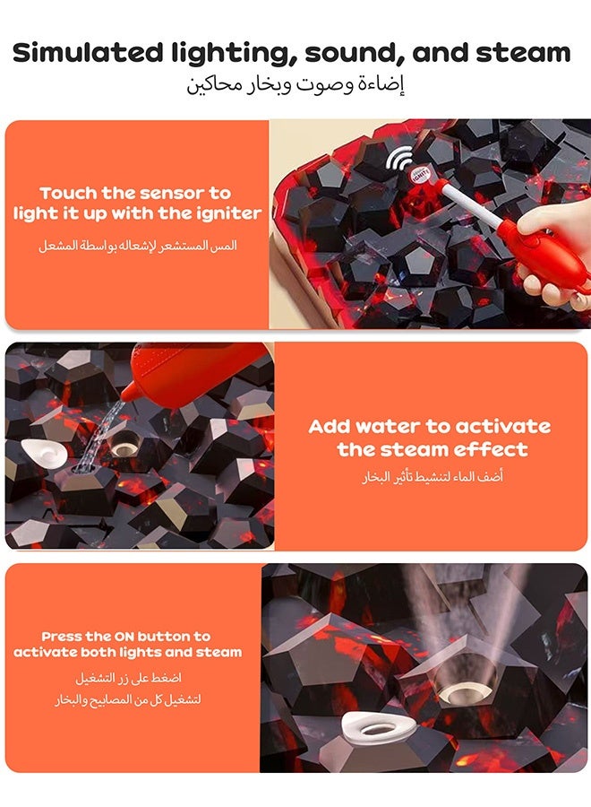 41PCS BBQ Play Set Toys for Kids, Kids Kitchen Playset, Barbecue Grill Toy Set, Toddler BBQ Grill Playset with Smoke Sound Light, Kitchen Toys Sets Pretend Play, Indoor Outdoor DIY Toy for Boys, Girls - Image 5