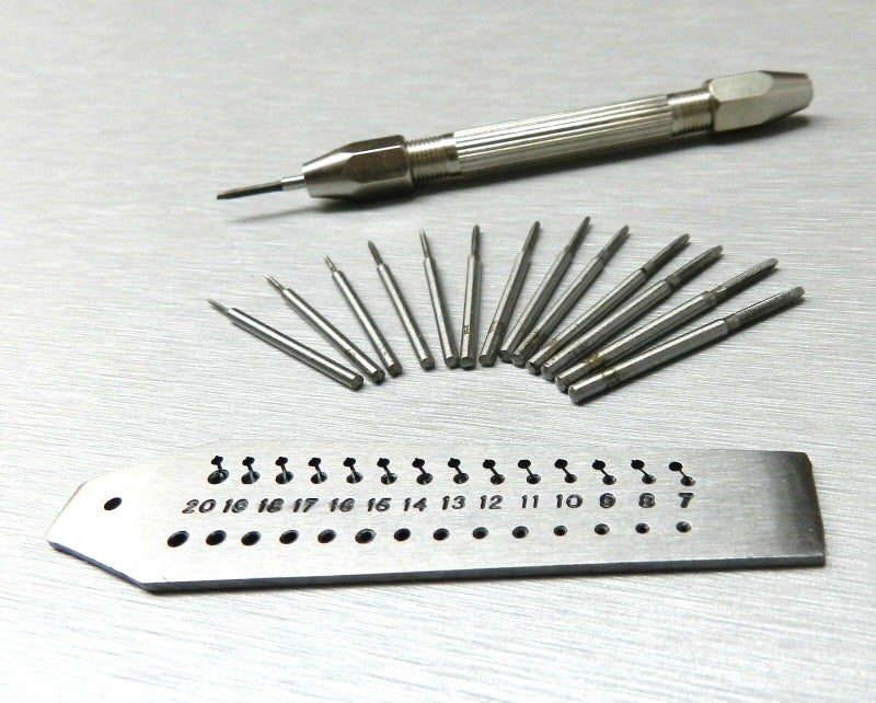 OSCAR Mini Tap and Die Set | 14 Taps with Screw Plate & Pin Vise | 0.7–2mm Jewellery Making Tool | Silver Finish - Image 1