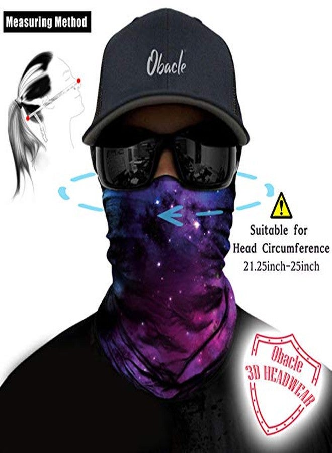 Obacle Seamless Bandana for Rave Face Mask Dust Wind Sun Protection Galaxy Tube Mask Headwear Bandana for Women Men Festival Party Motorcycle Riding Fishing Outdoor (Starry Sky Deep Purple) - Image 2