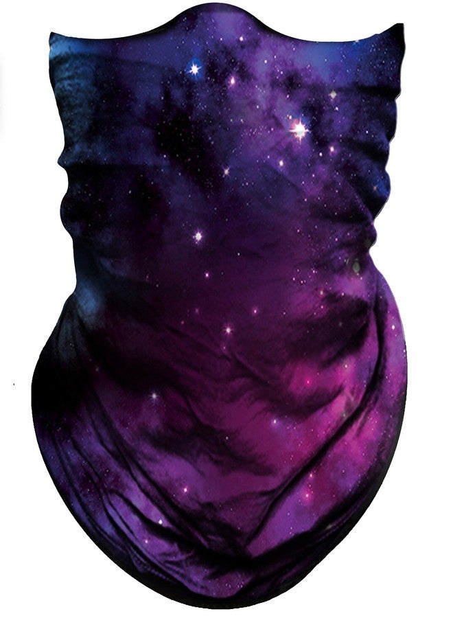 Obacle Seamless Bandana for Rave Face Mask Dust Wind Sun Protection Galaxy Tube Mask Headwear Bandana for Women Men Festival Party Motorcycle Riding Fishing Outdoor (Starry Sky Deep Purple) - Image 1