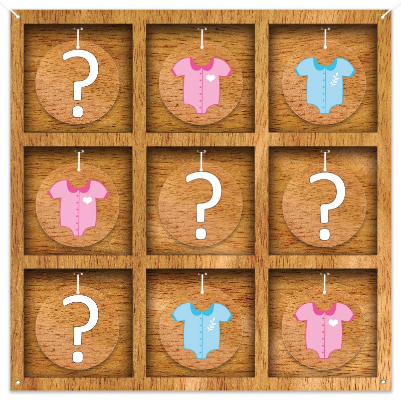 Rustic Wooden Style Gender Reveal TicTacToe Game Tic Tac Toe Gender Reveal Board Game for Boy or Girl He or She Sign Baby Shower Gender Reveal Decorations Ideas