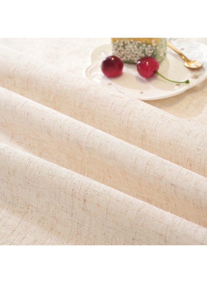 Round Tablecloth Washable Cotton Linen Tablecloths Fabric Tassel Tablecloth Dust-Proof Table Cover for Kitchen Dinning Tabletop Restaurant Party Home Decoration Everyday Use (Linen, 120cm ,Round) - Image 3